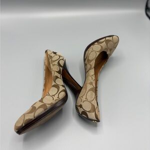 Coach Tan Patterned Women's Heels
